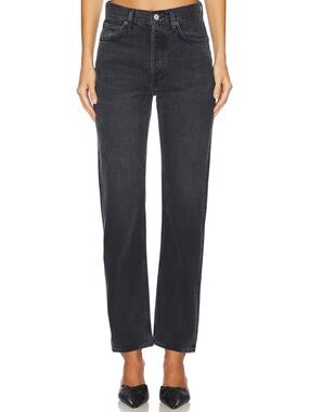 Agolde High-Rise Straight Leg Jeans - Black